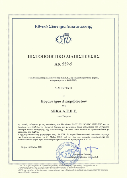 Επιτυχής Ανανέωση του ISO / IEC 17025: 2017